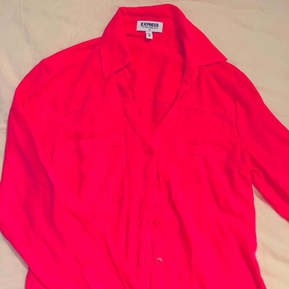Neon pink express portofino shirt XS